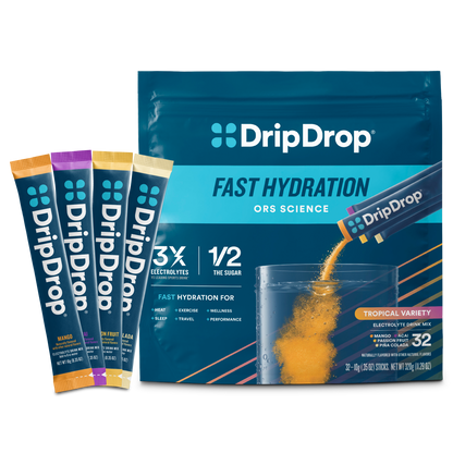 DripDrop Single Serve Electrolytes Powder Drink Mix 32 Sticks