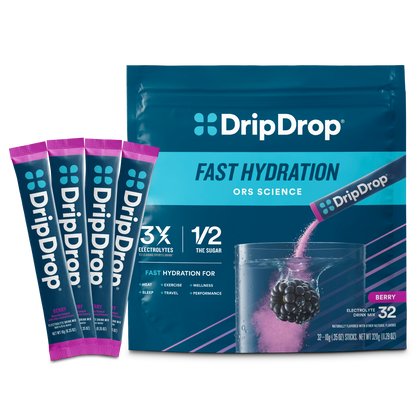 DripDrop Single Serve Electrolytes Powder Drink Mix 32 Sticks