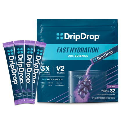 DripDrop Single Serve Electrolytes Powder Drink Mix 32 Sticks