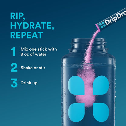DripDrop Single Serve Electrolytes Powder Drink Mix 32 Sticks